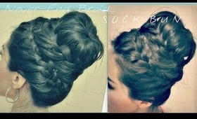 ★How to:NEVER ENDING FRENCH BRAID SOCK BUN TUTORIAL FOR MEDIUM LONG HAIR | HAIRSTYLES/UPDOS Prom