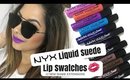 NYX Liquid Suede Lip Swatches | 12 New Shade Extensions