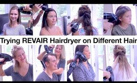 Testing REVAIR Hairdryer on Different Hair, Men & Women | Milabu