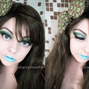 Green Gray Edgy Xtmas Makeup Look