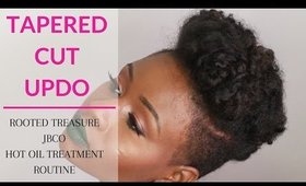 SUPER Easy Tapered Cut Updo + Hot Oil Treatment w Rooted Treasure JBCO + GIVEAWAY (US ONLY)