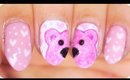 Nail art | Fluffy Bear & Hearts ✩ Martina Ek