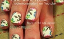 how to paint short white nails with neon flowers: robin moses nail art design tutorial 590