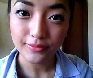 Nxy Cobalt Blue Gel Eyeliner; NYX Cherry Cheesecake lipgloss; Tarte Mascara; Sonia Kashuk eyebrow pencil. XOXOX