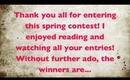 Spring Contest Winners