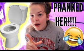 WE PUT POP-IT FIREWORKS ON THE TOILET!!!! (PRANKED HER)