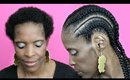 Feed in Cornrows with Extensions on Short Hair► Natural Hair TWA
