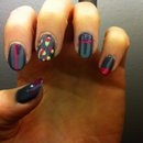 Grey pink nails 