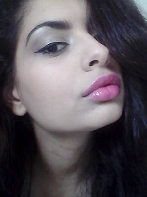 Light pink on the lips