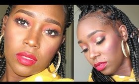 Bronze gold makeup tutorial + Red lips