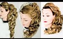 Full Curly Side Long Hairstyle with Hairpiece and Jhoomar