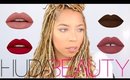 Huda Beauty Liquid Matte Lipstick Swatch & Review on Tan Skin