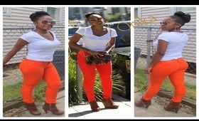 LOOK FOR LESS | Kelly Rowland Inspired Orange Pants :)