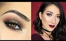Sparkly Brown Smokey Eye & Vampy Ombre Lips | New Years Eve Makeup Tutorial