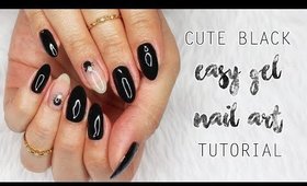 Cute Black & Clear Gel Nail Art Tutorial | Summer 2017 ♡