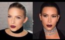 kim Kardashian Dark Lip & Gold Eyes Makeup