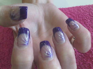 nail art with purple...