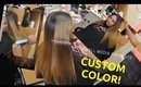 Silk Press on LONG NATURAL HAIR!! Custom color!