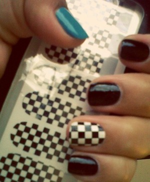 checkered nails stickers from rue21.