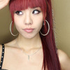 Long red hair with bangs!