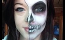 Halloween Makeup: Easy Half Skull Tutorial