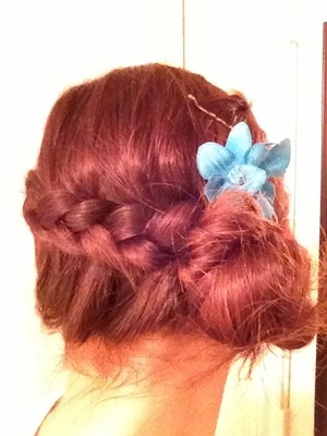 Simple Dutch braid into a bun(: 