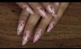 GNbL- My Shattered Valentine Dry Marble Nail Art