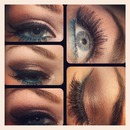 Natural Browns and Corals with Teal and Blue Eyeliner