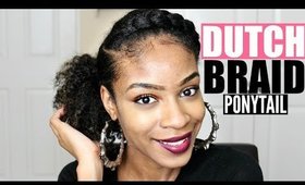 Dutch Side Braid Ponytail on Natural Hair