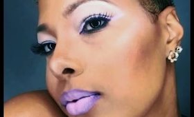 Purple Wing Eyeliner and Lipstick
