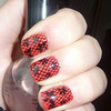 Black & Red Lace Nail Art