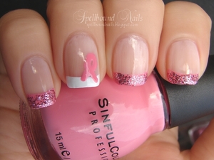 Simple and elegant Breast Cancer Awareness nails anyone can do. :)
http://spellboundnails.blogspot.com/2012/10/blog-pink.html