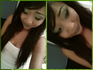 Green candy apple eyeshadow and lips! :)