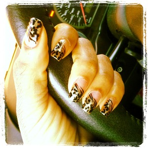 My leopard birthday nails