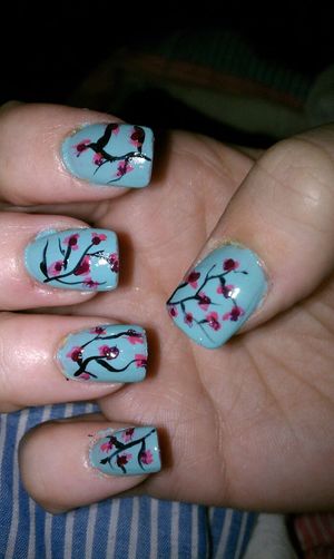 cherry blossom nails