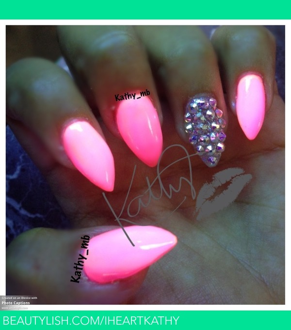 Long Coffin Solid Pink Press On Nails | nailcandimd.com