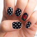 Dotted w/ rose nails