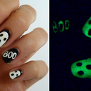 Glowing Ghosts Nail Art