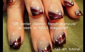OFF-CENTER CHEVRON FRENCH MANICURE for  NAILS mag: robin moses nail art design tutorial