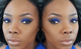 NEON BLUE EYESHADOW w/ NEUTRAL LIPS!!!