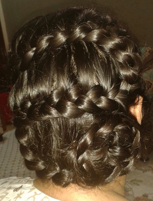 usual french braid with a twist creats a wonderful hair updo :))