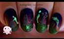 Haunted graveyard nail art tutorial for Halloween