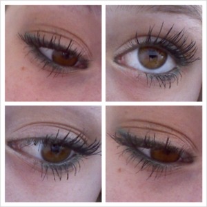 a simple st. patties day makeup(: sorry the quality of the pics is so bad:(