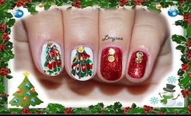Marble NO WATER Christmas Tree Nail Design (for short nails) - Day 10