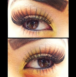 #yellow #orange #brown #eyeshadow #Motd #colorful #lashes 