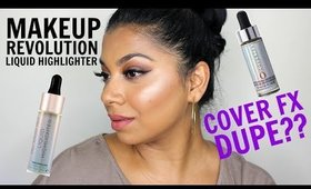 MAKEUP REVOLUTION LIQUID HIGHLIGHTER SWATCHES & DEMO | MissBeautyAdikt