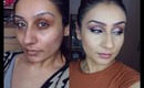 Get ready with me glitter cream purple eyes for asian indian olive skin tones || Raji Osahn