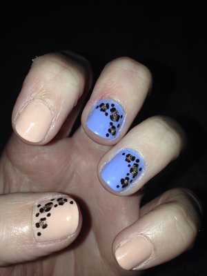 Nude and Blue with Leopard Print 