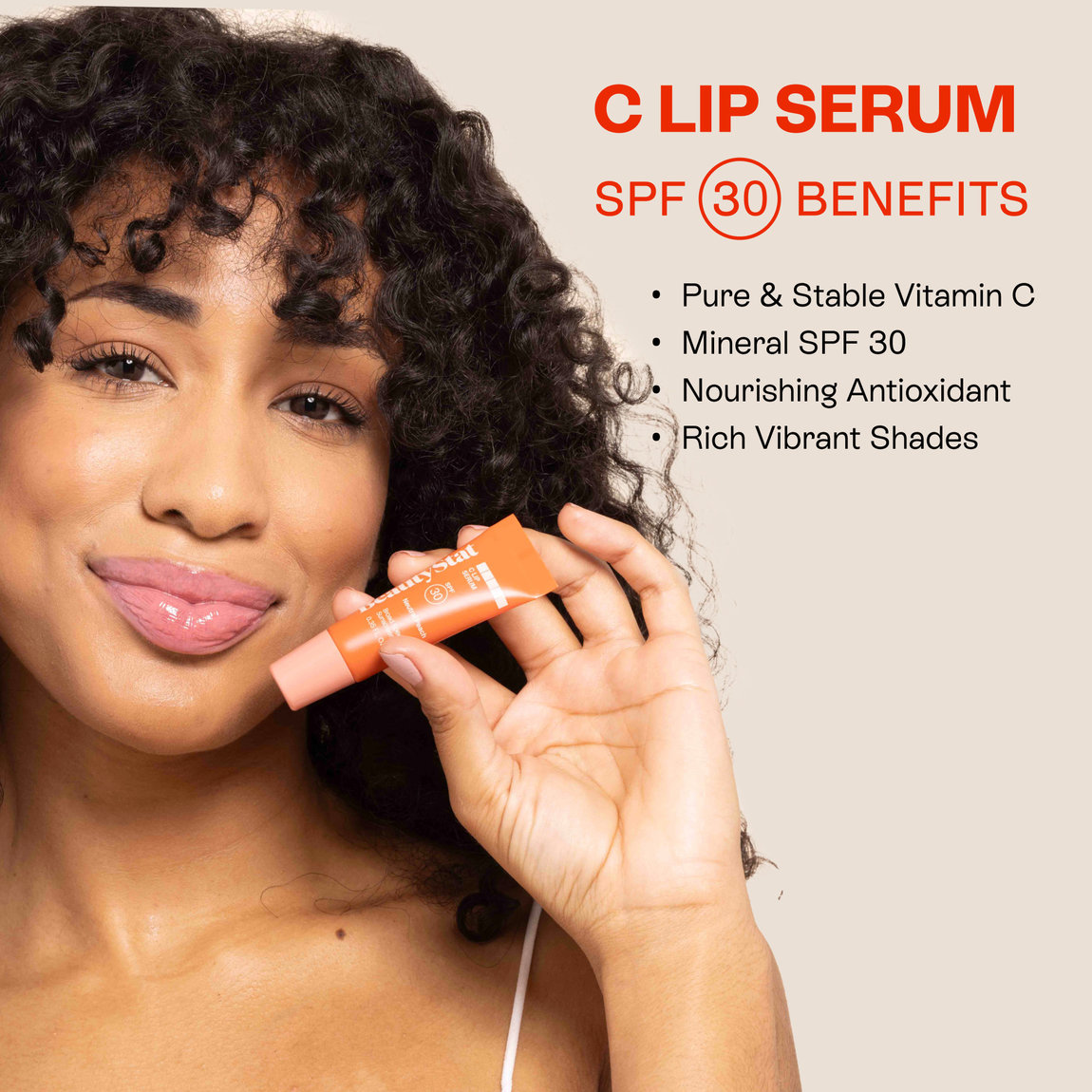 BeautyStat C Lip Serum Mineral SPF 30 Neutral Peach