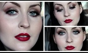 Holiday Glitz: Sparkly Eyes & Glossy Red Lips